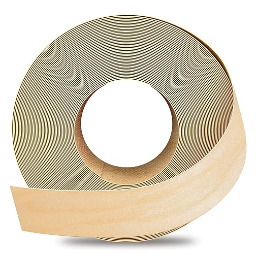 GSCIT Club Birch Edge Banding, 2 inch x 25ft roll of Veneer Edge Banding Preglued Flexible, Real Wood Tape Banding