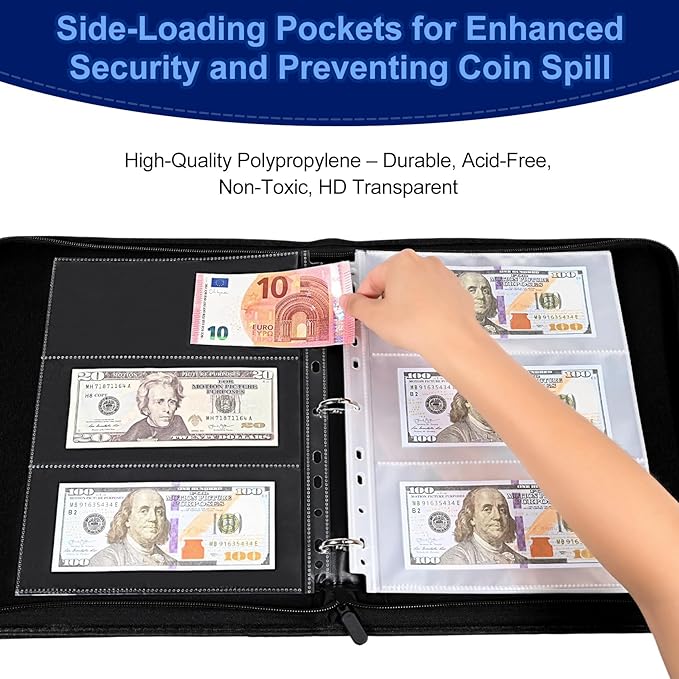 Cash Collection Book, Binder Currency Holder Album - Image 2