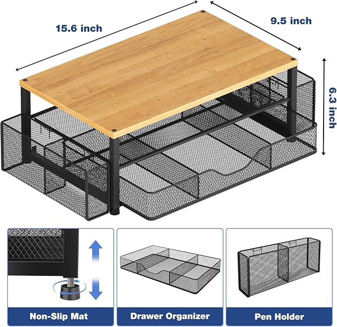 OPNICE Desk Organizers and Accessories, Computer Monitor Stand Riser - Image 3