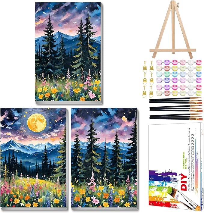 Mandun 3 Pack Paint by Numbers Kit by MANDUN