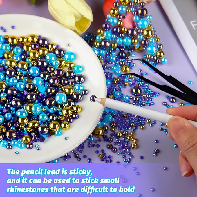 ASTARON 50g Mix Flatback Rhinestones Half Pearls - Image 5
