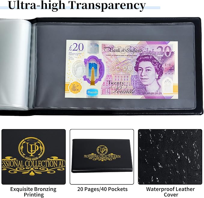 40 Pockets Banknote Currency Collecting Album - Image 3