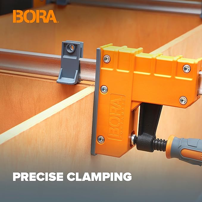 Bora 4 Piece Parallel Clamps for Woodworking Clamps 4 Pack 2 x 18 inch plus 2 x 24 inch Parallel Clamp Spreader Set Bar Clamp 1100 Lbs clamping force Bar Clamp Set 571450I