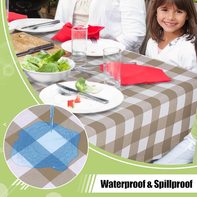 Smiry Oval Table Cloth, Waterproof Vinyl Tablecloths - Image 2