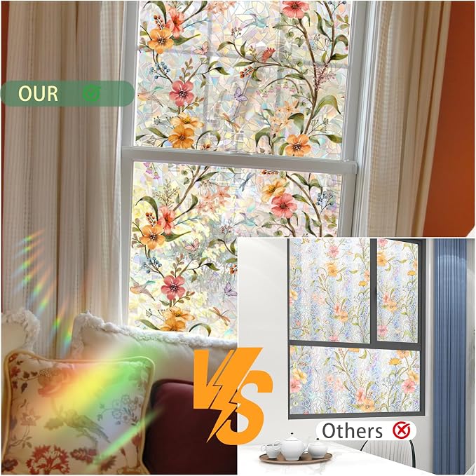 Stained Glass Window Film, Window Privacy Films, Rainbow Glass Decals Stickers - Image 4