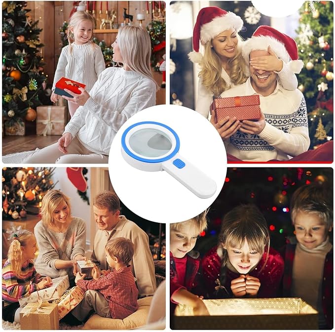 Magnifying Glass with 12 LED Lights, Double Glass Lens Handheld Illuminated - Image 7