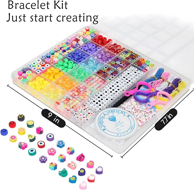 LIS HEGENSA 1000 Pcs DIY Childrens Crafts Beads Friendship Bracelet Kit - Image 2