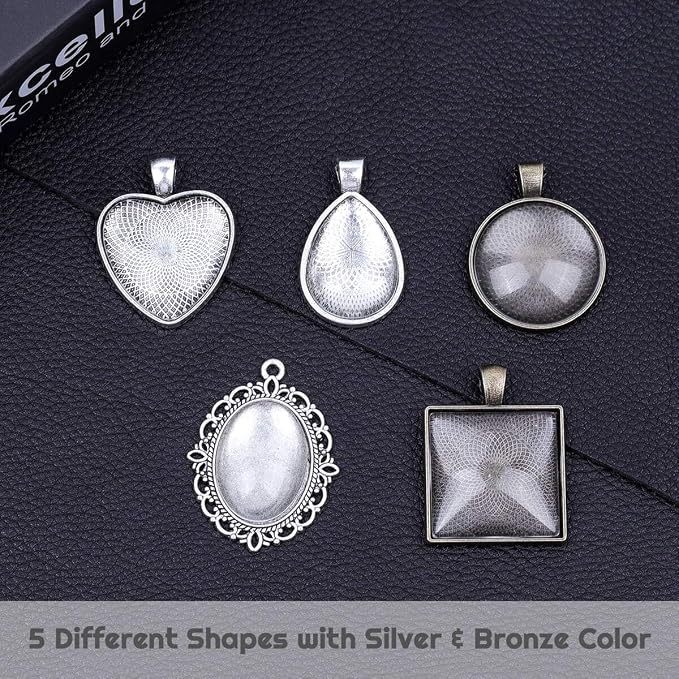 Anezus 60Pcs Pendant Trays, Bezel Pendant Trays Blanks - Image 3