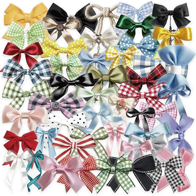 50pcs Transparent Colorful Bow Sticker, Vinyl Waterproof Cute Aesthetic Bows by Unknown