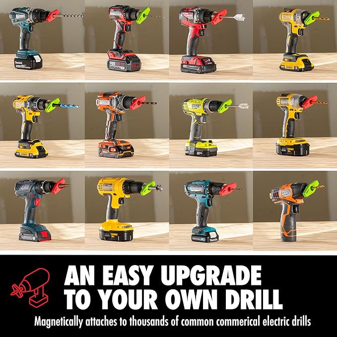 BullseyeBore Core CR1-101 Drill Guide for Straight Holes - Magnetic Drill Attachment with Efficient Red Laser for Visual Worksurface Alignment - Compatible with Common & Specialty Bits from 2" to 8"