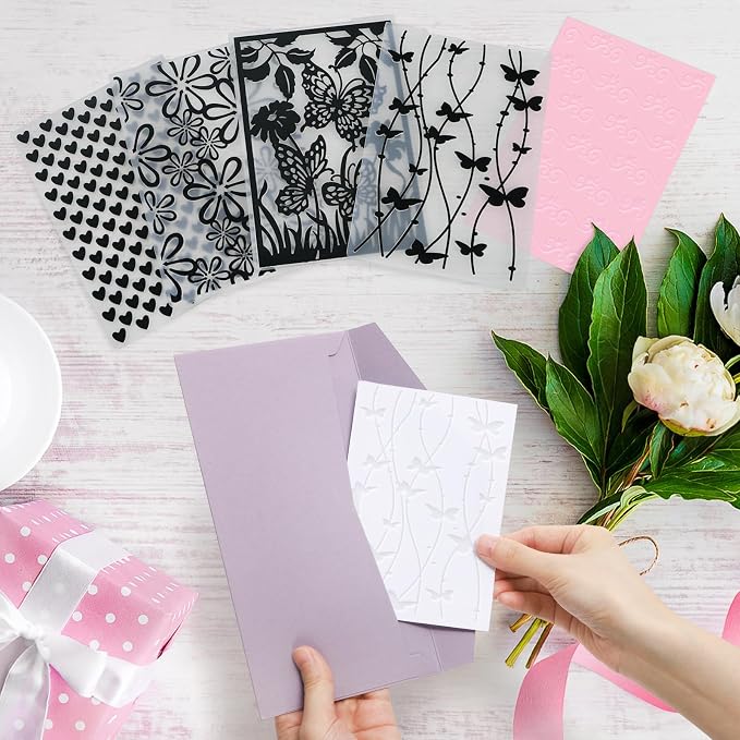 Hedume 16 Pieces Embossing Folders, 5.9" x 4.1" Embossing Machine Template - Image 7