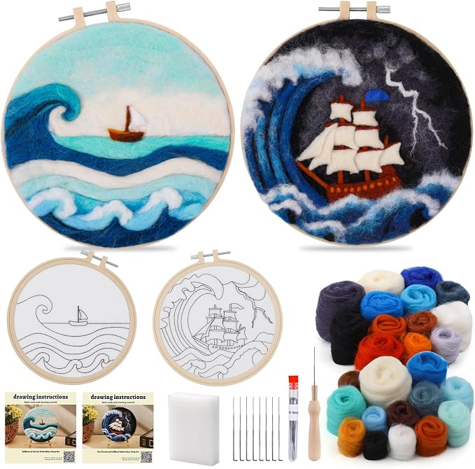 QMNNMA Needle Felting Kits, Wool Felting Kit by Qmnnma
