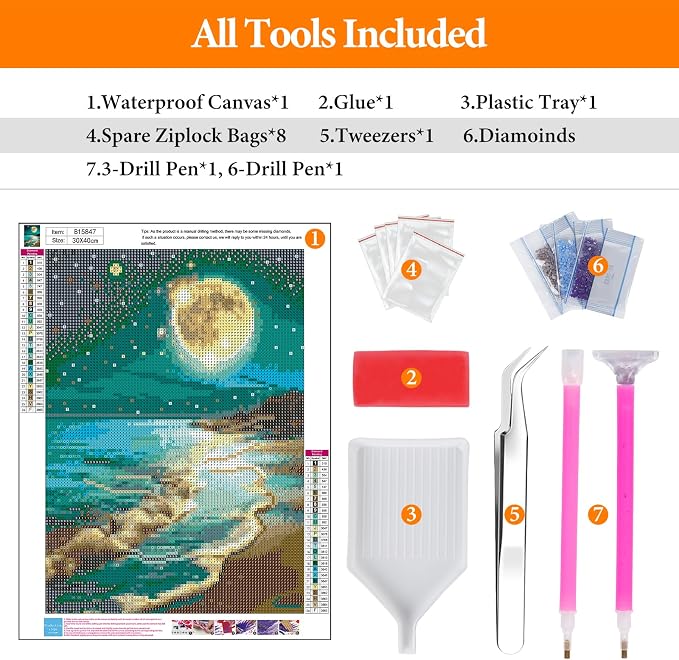Offito Moon Beach Diamond Art Kits - Image 5