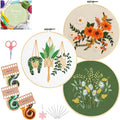 Santune 3 Sets Embroidery Kit for Beginners Needlepoint Cross Stitch Kits for by Santune