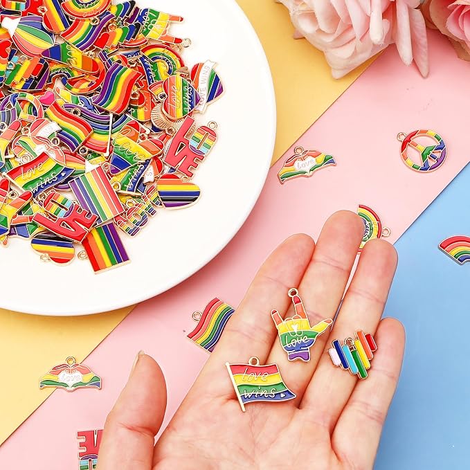 MARFOREVER 120 PCS Rainbow Charms - Image 3