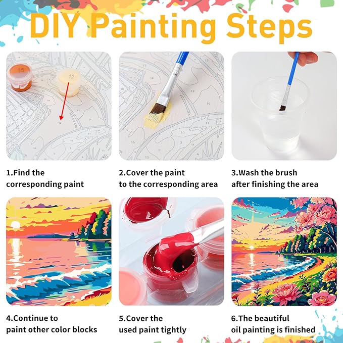 Landscape Paint by Numbers for Adult, Scenery Paint by Numbers Kit for Adults - Image 8