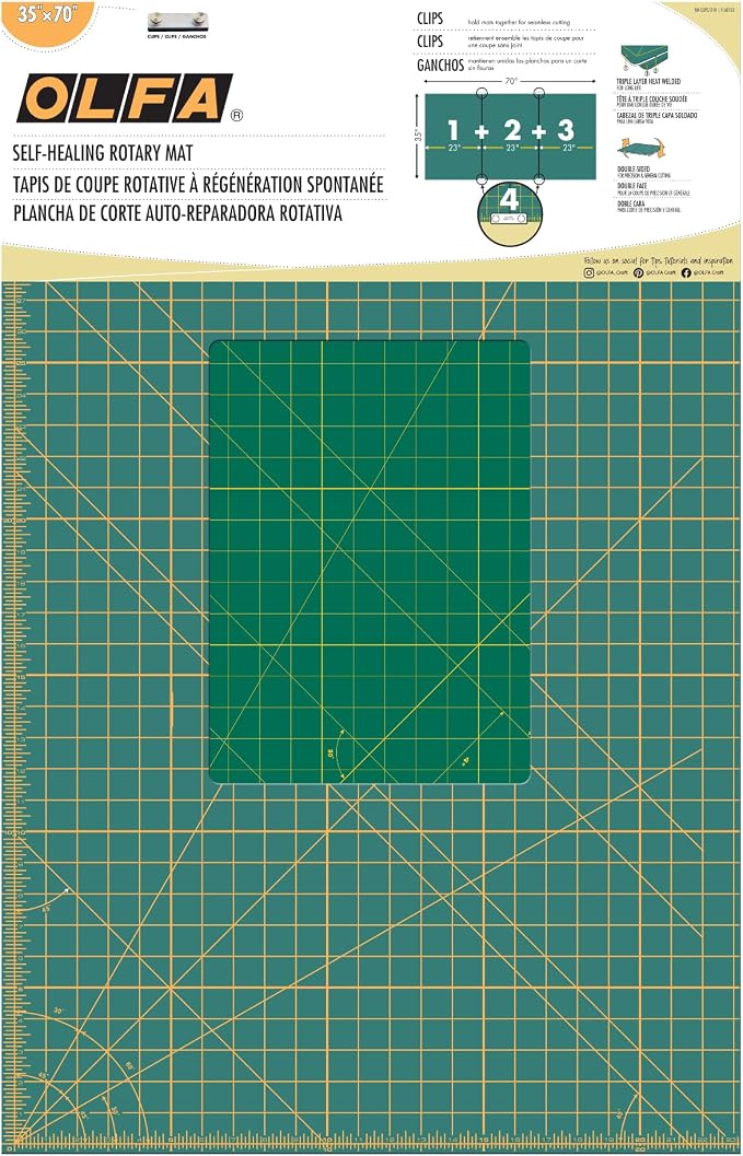 OLFA 35" x 70" Connecting Grid Rotary Cutting Mat Set by OLFA