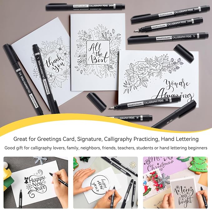 MARTCOLOR Calligraphy Pens, 9 Size Calligraphy Pens - Image 5