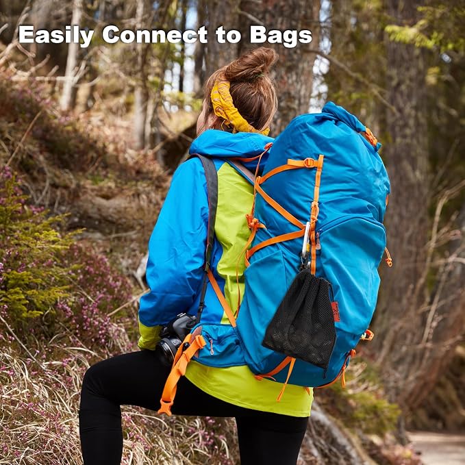 Mesh Foraging Bags with Clip, 4 Pack Drawstring & Toggle Closure Foraging Pouch - Image 6