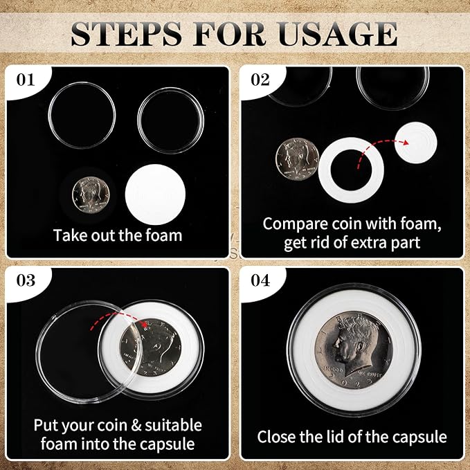 63PCS Silver Dollar Coin Holder, Coin Holders - Image 6