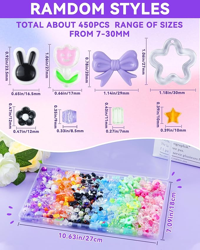 FIVEIZERO 480PCS Assorted Acrylic Beads - Image 2