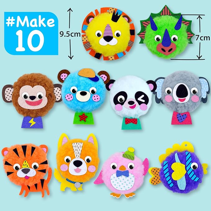 EZCRA Pom Pom Animal Craft Kit - Image 2