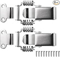 2 Pack Medium Spring-Loaded Toggle Latch and Hook, Spring Draw Locking Catch Clamp Lacth with Screws for Toolbox Cabinet Boxes,3-3/4 inch x 1-1/2 inch