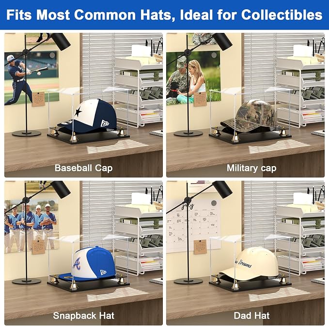 Hat Display Case Clear Acrylic Hat Display Box Assemble Baseball Cap Holder - Image 7