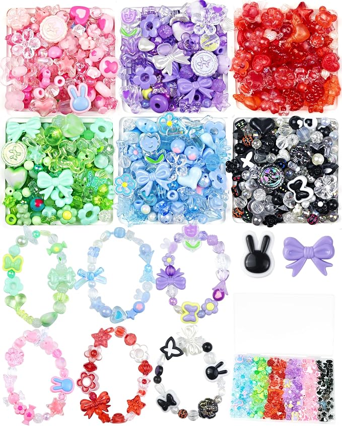 FIVEIZERO 480PCS Assorted Acrylic Beads by FIVEIZERO