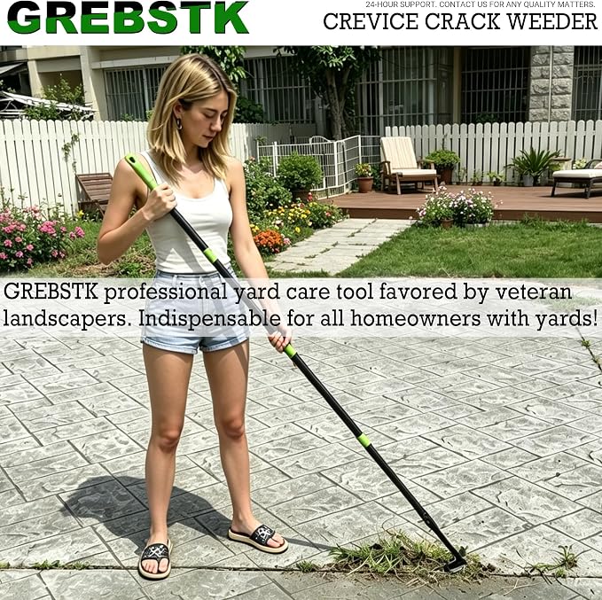 GREBSTK Crack Weeder Crevice Weeding Stainless Steel Tool Adjustable, 63 in | - Image 7
