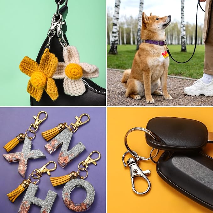 LEOBRO 100PCS Lobster Claw Clasps and Key Rings, Keychain Making kit, Keychains - Image 5