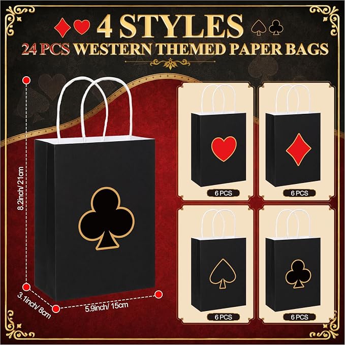 Gaillty 24 Pcs Casino Party Favor Gift Bags - Image 2