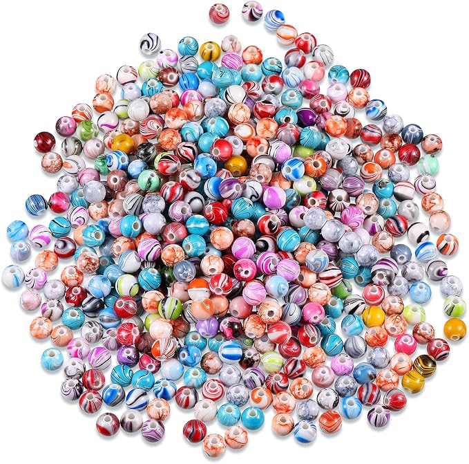 Hicarer 500 Pcs 8 mm Beads Bulk Acrylic Craft Beads - Image 7