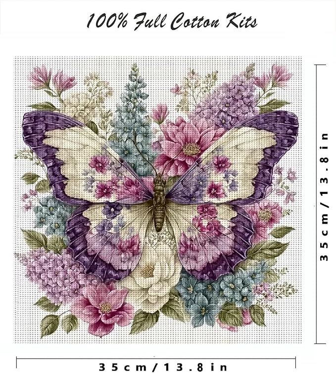 Butterfly Stamped Cross Stitch Kits - Image 2
