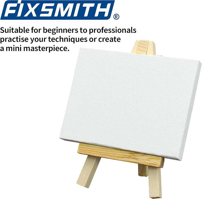 FIXSMITH 3x4 Inch Mini Stretched Canvas Easel Set- Bulk Pack of 12, Set - Image 2