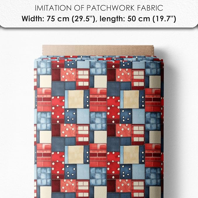 Patchwork Double-Decker Bus Cotton Fabric Panel – 6 Designs + Bonus Sheet - Image 7