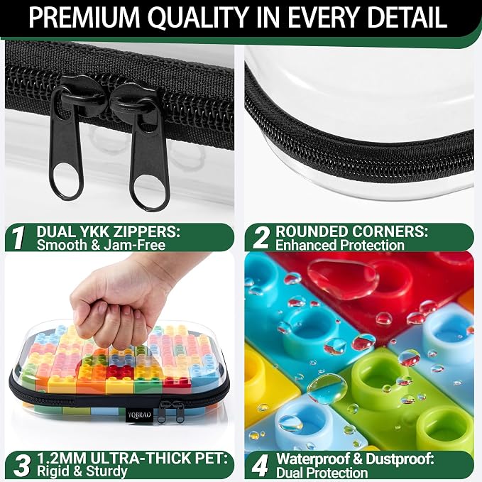 6 Pack Black Clear Hard Shell Beauty Organizer, 1.2mm Heavy Duty Crush-Proof - Image 5