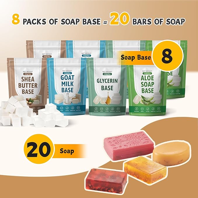 LFISGNN Soap Making Kit with 4 Flavored 4.4 lbs Soap Base, DIY Soap Making - Image 6