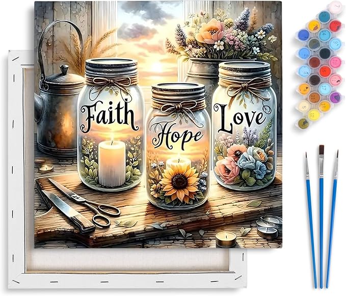 Framed Paint by Numbers Kit for Adults Beginner & Kids Ages 8-12, Love Wishing by Yezavesu