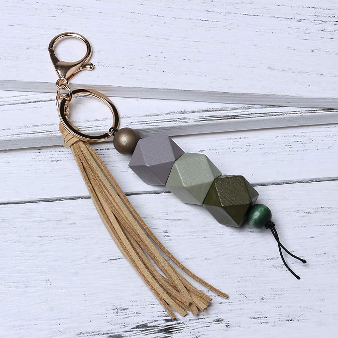 20mm Geometric Wooden Beads Light Green Polygon Wooden Loose Spacer Beads - Image 5