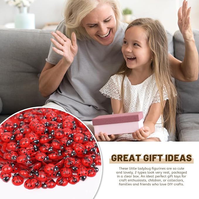 300pcs Luminous Mini Resin Ladybug Decor Tiny Ladybug - Image 6