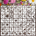 Augshy 56 Pack Flower Stencils for Wood, Butterfly & Bird Stencils for Wall & by Augshy
