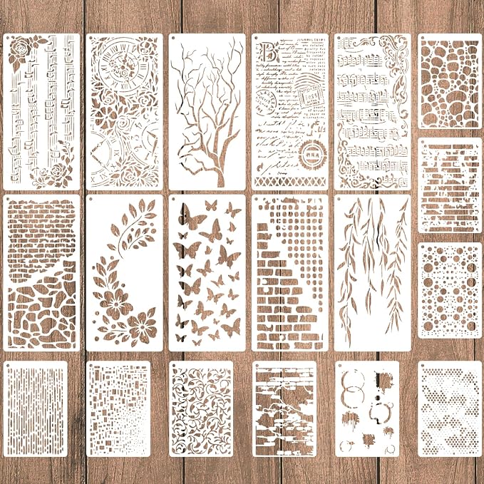 19 Pcs Stencils for Crafts Reusable, Journaling Stencils, Music Sheet, by Unknown