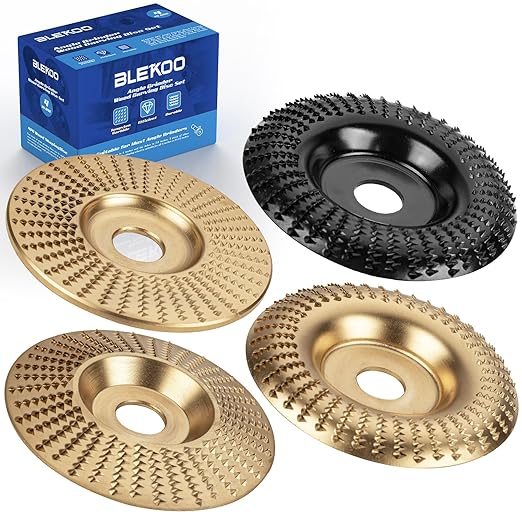 BLEKOO 4PC Angle Grinder Wood Carving Disc Set, by Blekoo
