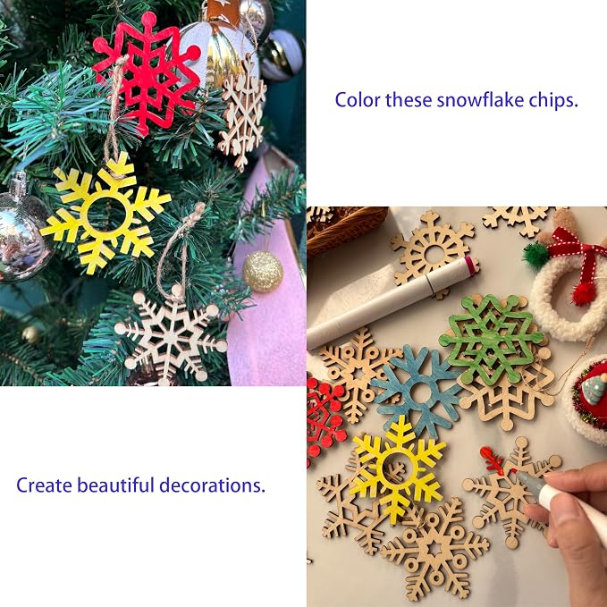 60PCS Unfinished Blank Wooden Cutouts Craft - Image 5