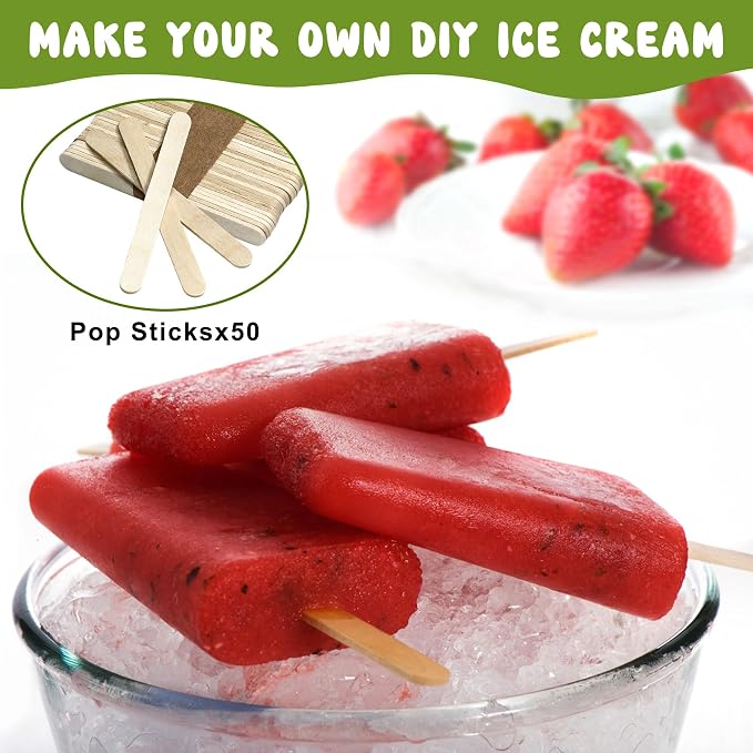 10 Cavity Popsicles Molds with 50 Pcs Popsicle Sticks, Bpa-free ice Pop Mold - Image 4