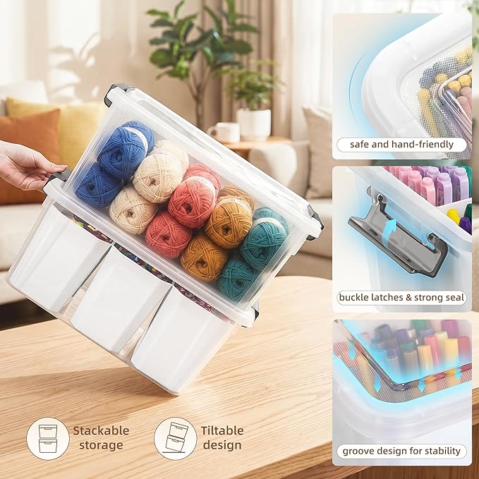 Citylife 17 QT Plastic Storage Bins Clear Storage Box - Image 6