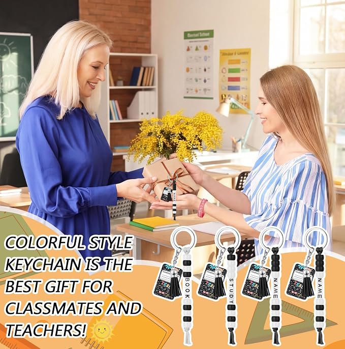 Suncalla 996 Pcs 24 Set Back to School Student Composition Keychain Kit | - Image 6