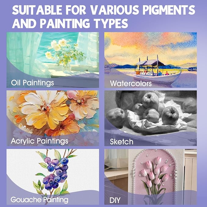 ESRICH Stretched Canvas for Painting 12x16 Inch, 16 Pack Blank Canvas Bulk-5/8 - Image 5