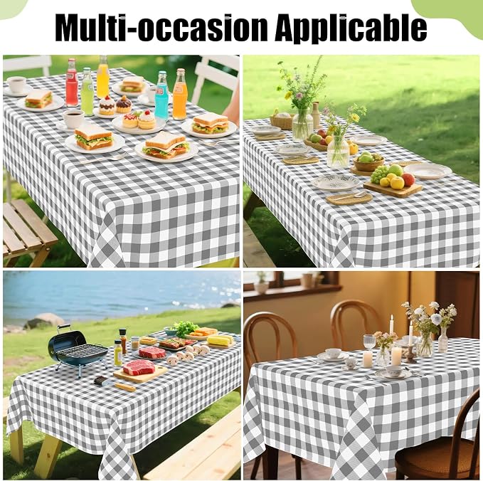Smiry Rectangle Table Cloth, Waterproof Vinyl Tablecloth - Image 6